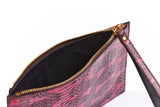 POCHETTE COCCA CON LIVREA FUCSIA